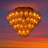 Chiara Smoke Glass Flushmount 22"